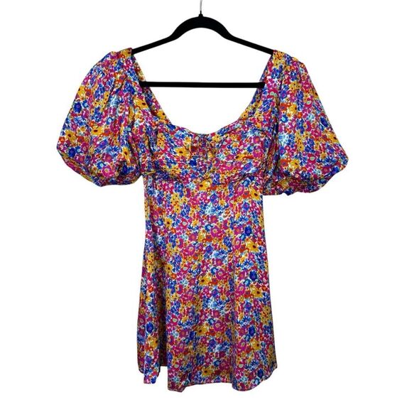 NEW For Love and Lemons Sasha Mini Dress Blue Dizzy Floral Size XS - Picture 5 of 10